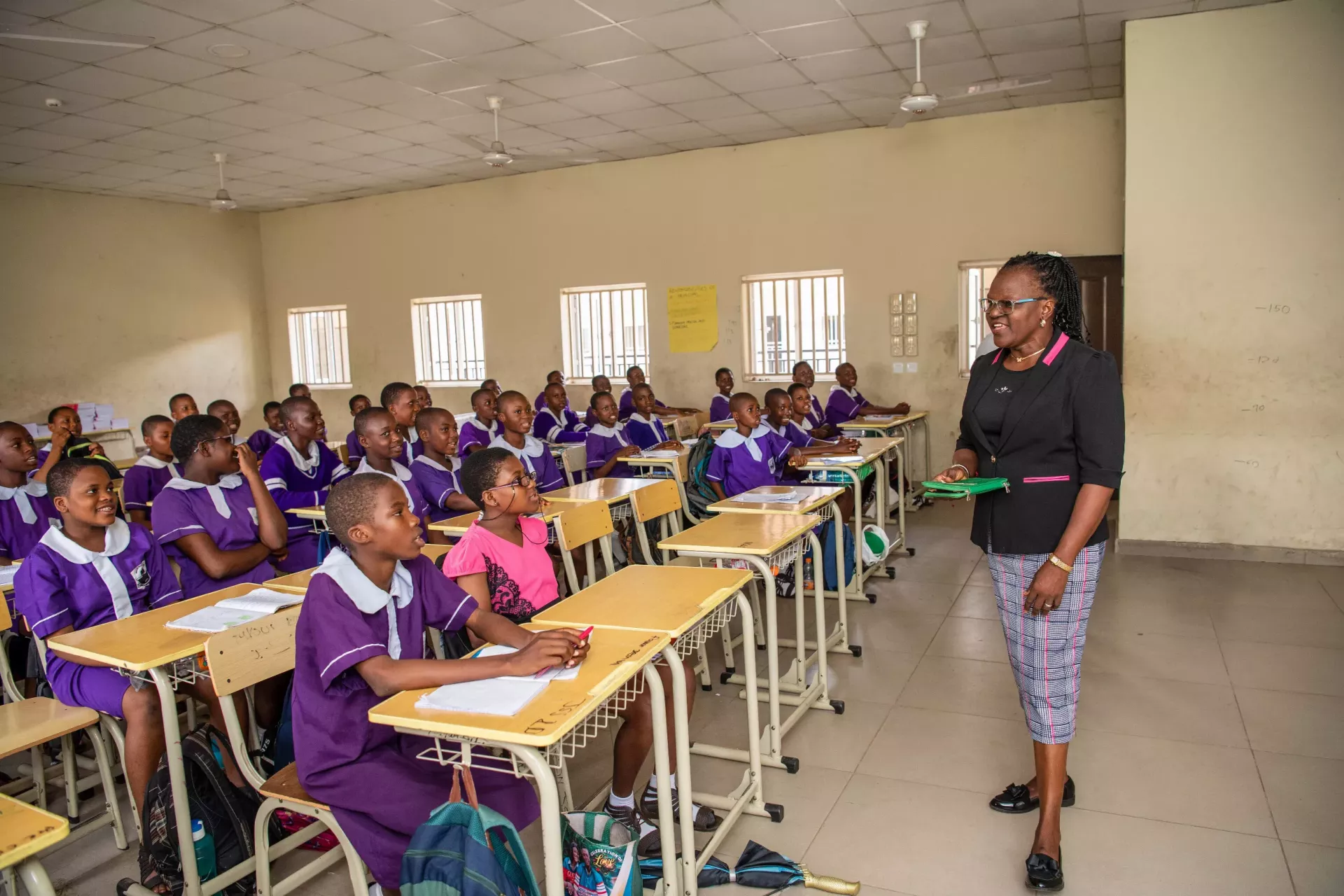Nigerian students learning in classroom